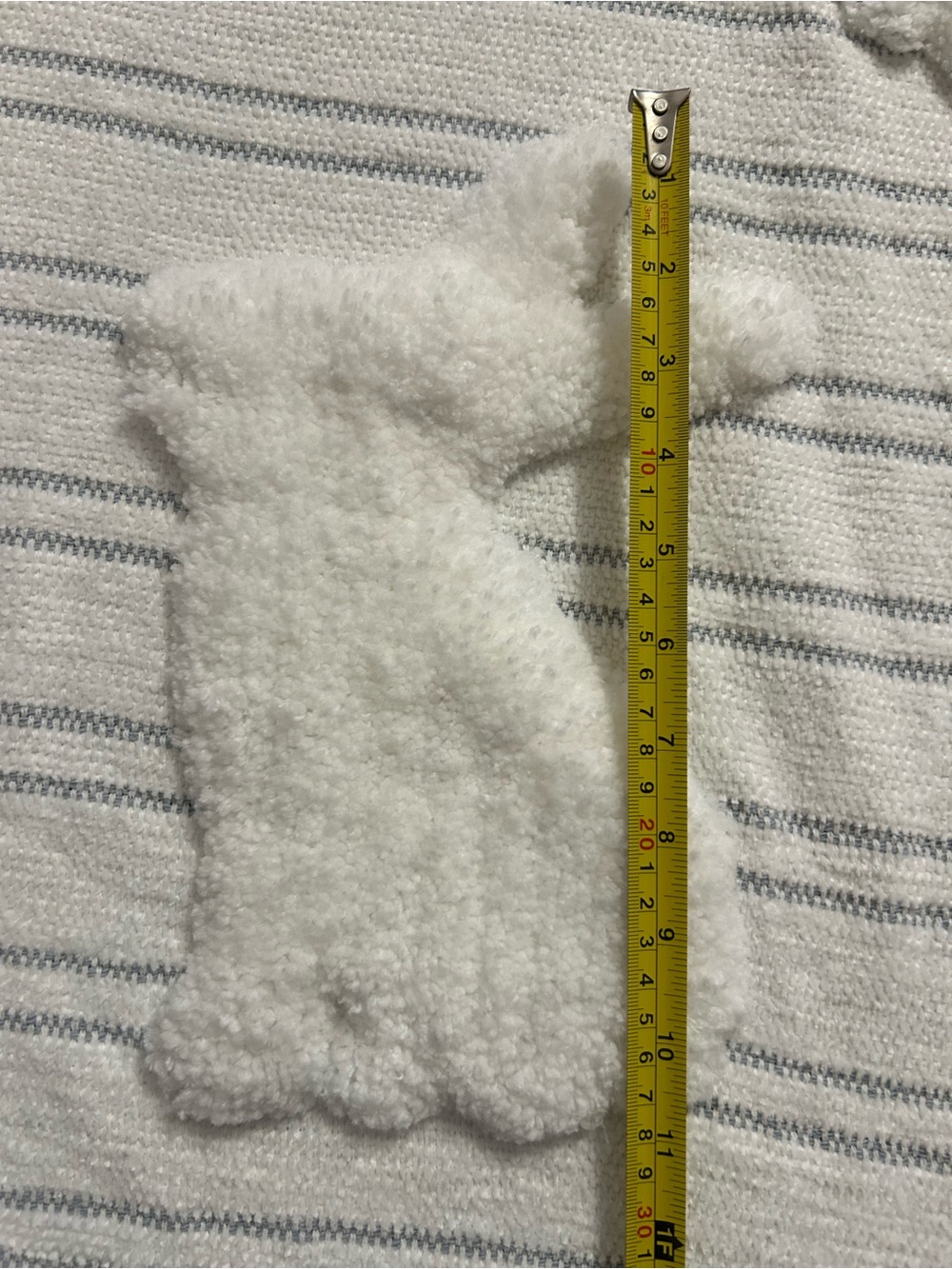 Easter stripe white tuft bunny throw 
Cotton  White Bunny Appliqué Baby Blanket